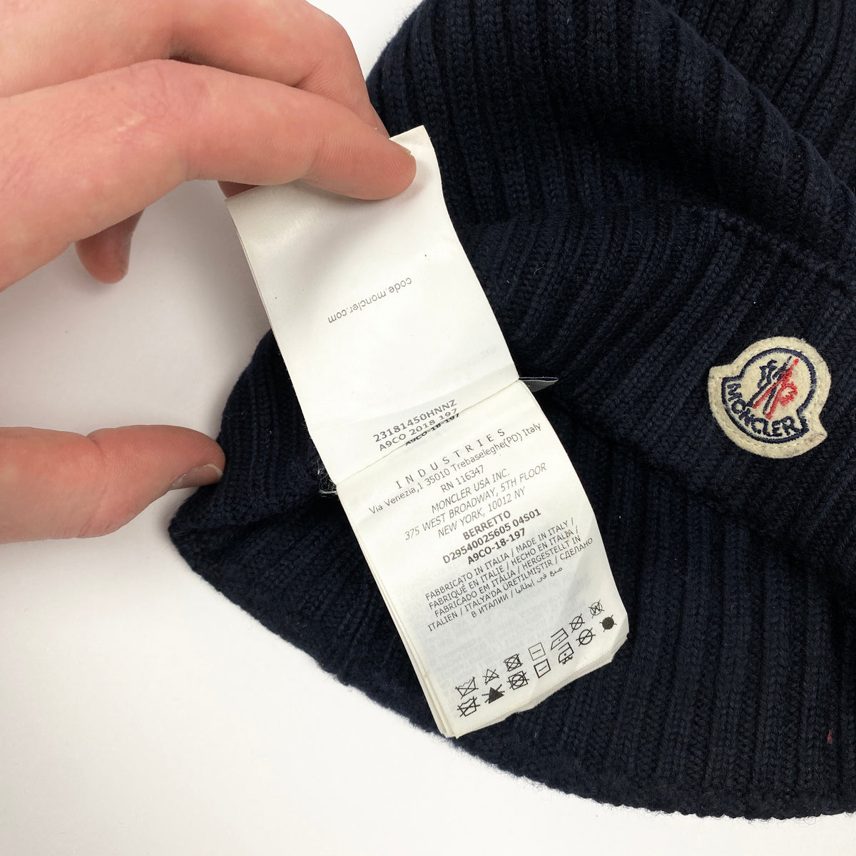 MONCLER Logo Knit Beanie Hat