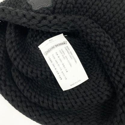 CHROME HEARTS Leather Cross Knit Beanie Mütze