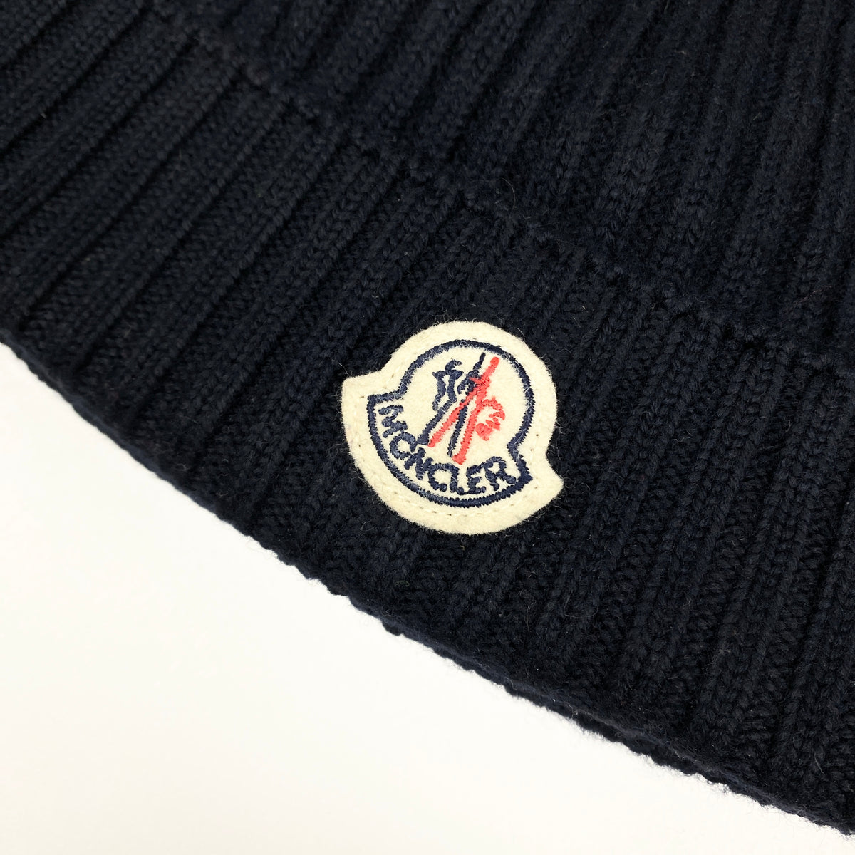 MONCLER Logo Knit Beanie Hat