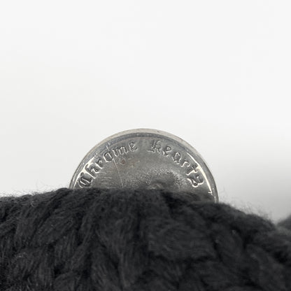 CHROME HEARTS Leather Cross Knit Beanie Mütze