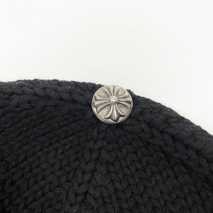 CHROME HEARTS Leather Cross Knit Beanie Mütze