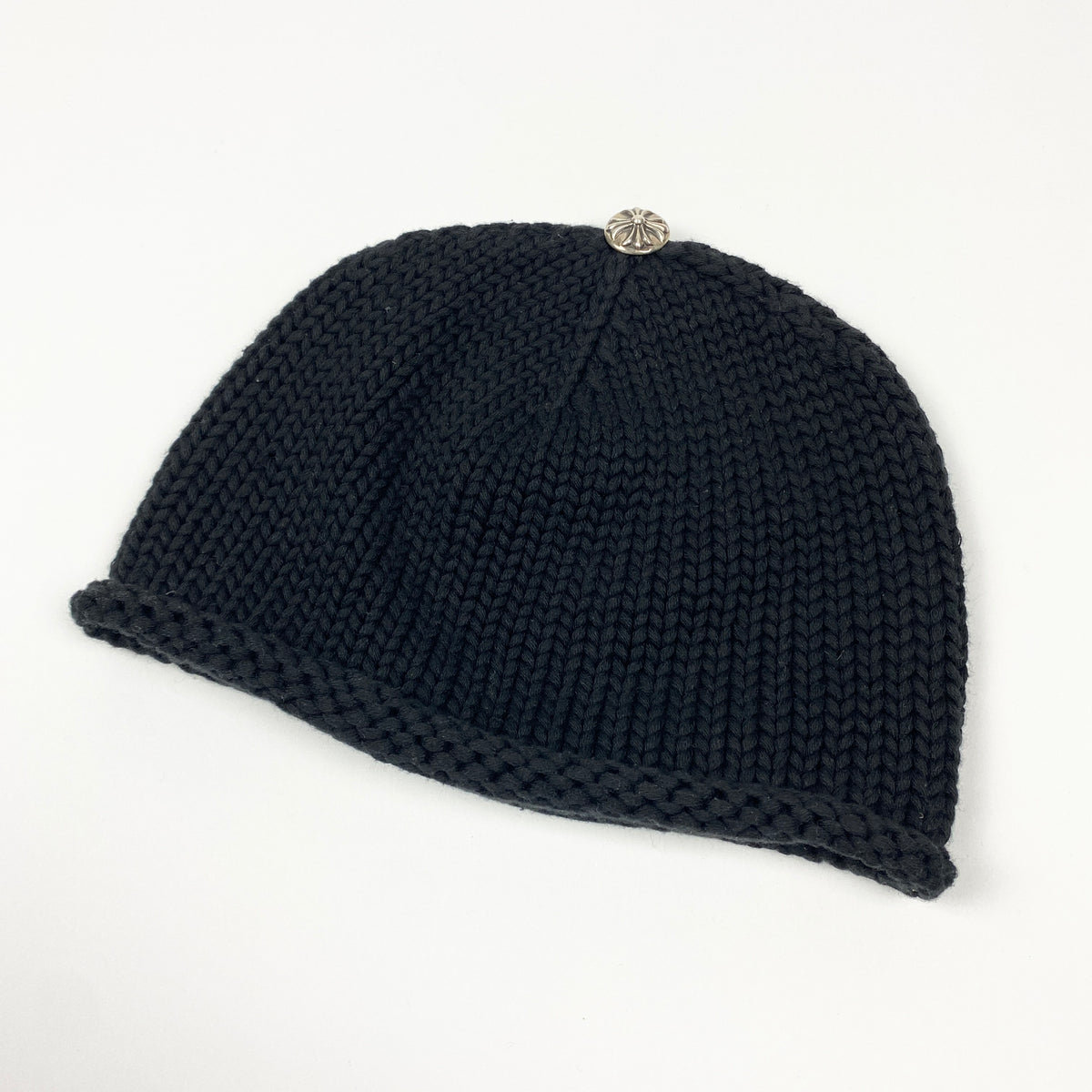 CHROME HEARTS Leather Cross Knit Beanie Mütze