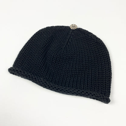CHROME HEARTS Leather Cross Knit Beanie Mütze