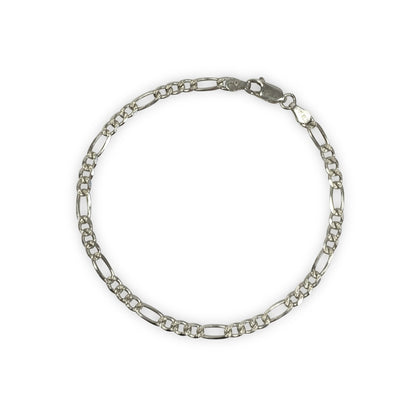925 Sterling Silver Figaro Bracelet / Bracelet