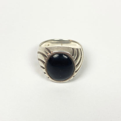 925 Sterling Silver Onyx Stone Ring