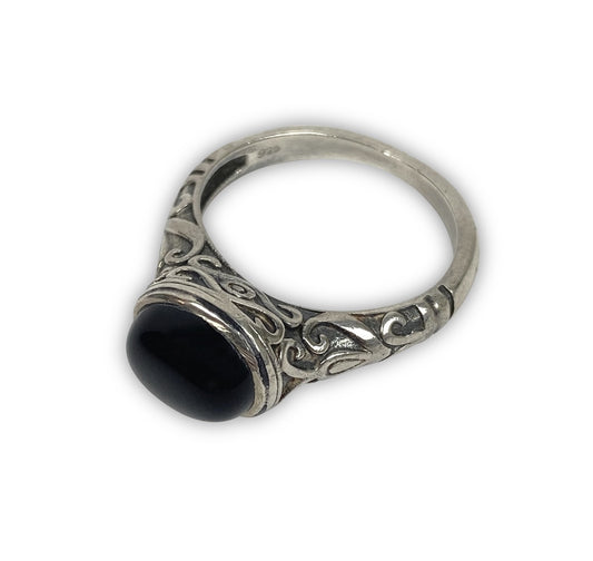925 Sterling Silber Onyx Ring