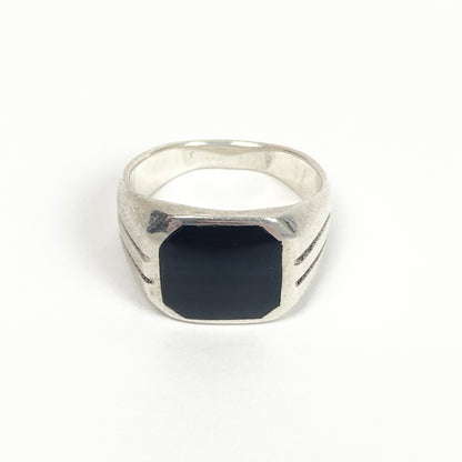 925 Sterling Silber Onyx Ring