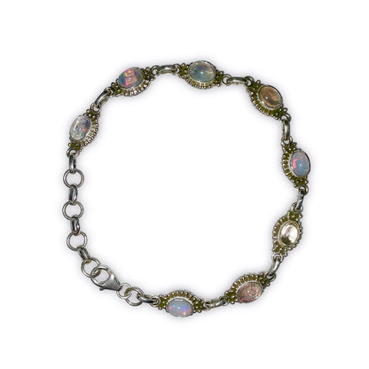 925 Sterling Silber Opal Armband
