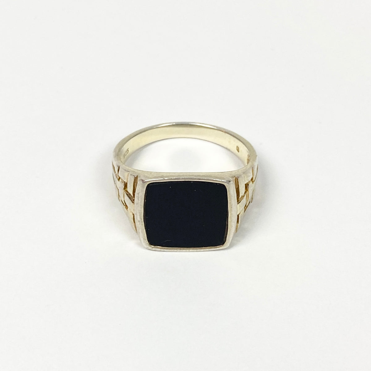 925 Sterling Silber Onyx Ring