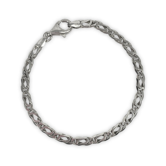 925 Sterling Silber Doppelpanzer Armband