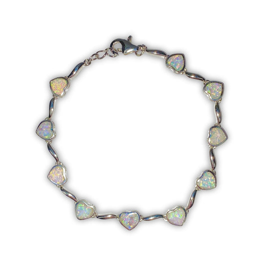 925 Sterling Silber Opal Armband