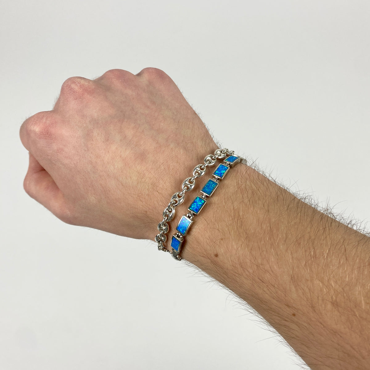 925 Sterling Silver Opal Bracelet