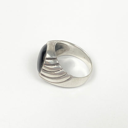 925 Sterling Silver Onyx Stone Ring