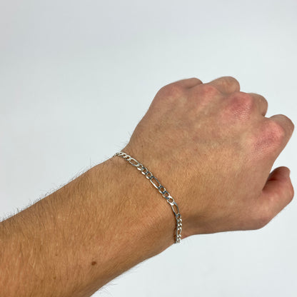 925 Sterling Silver Figaro Bracelet / Bracelet