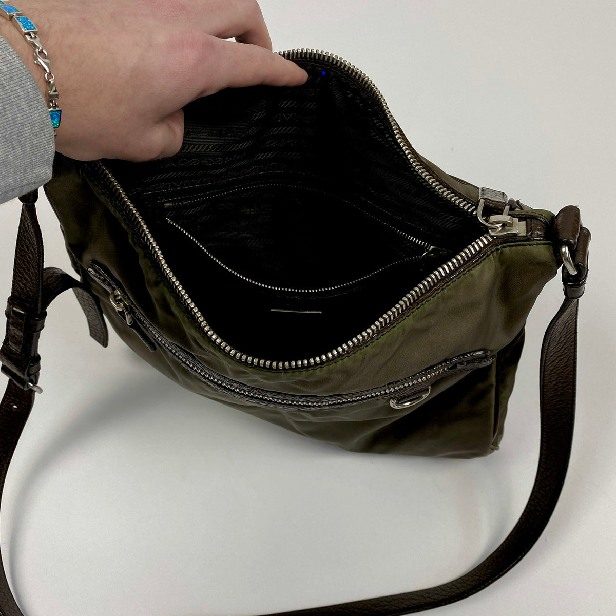 Vintage PRADA Leather Padded Messenger Bag