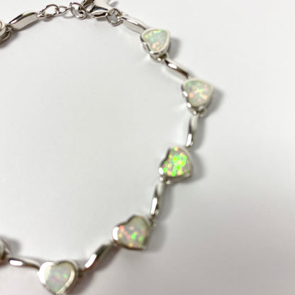 925 Sterling Silber Opal Armband