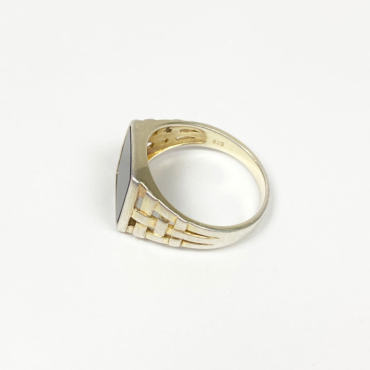 925 Sterling Silber Onyx Ring
