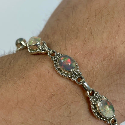 925 Sterling Silber Opal Armband
