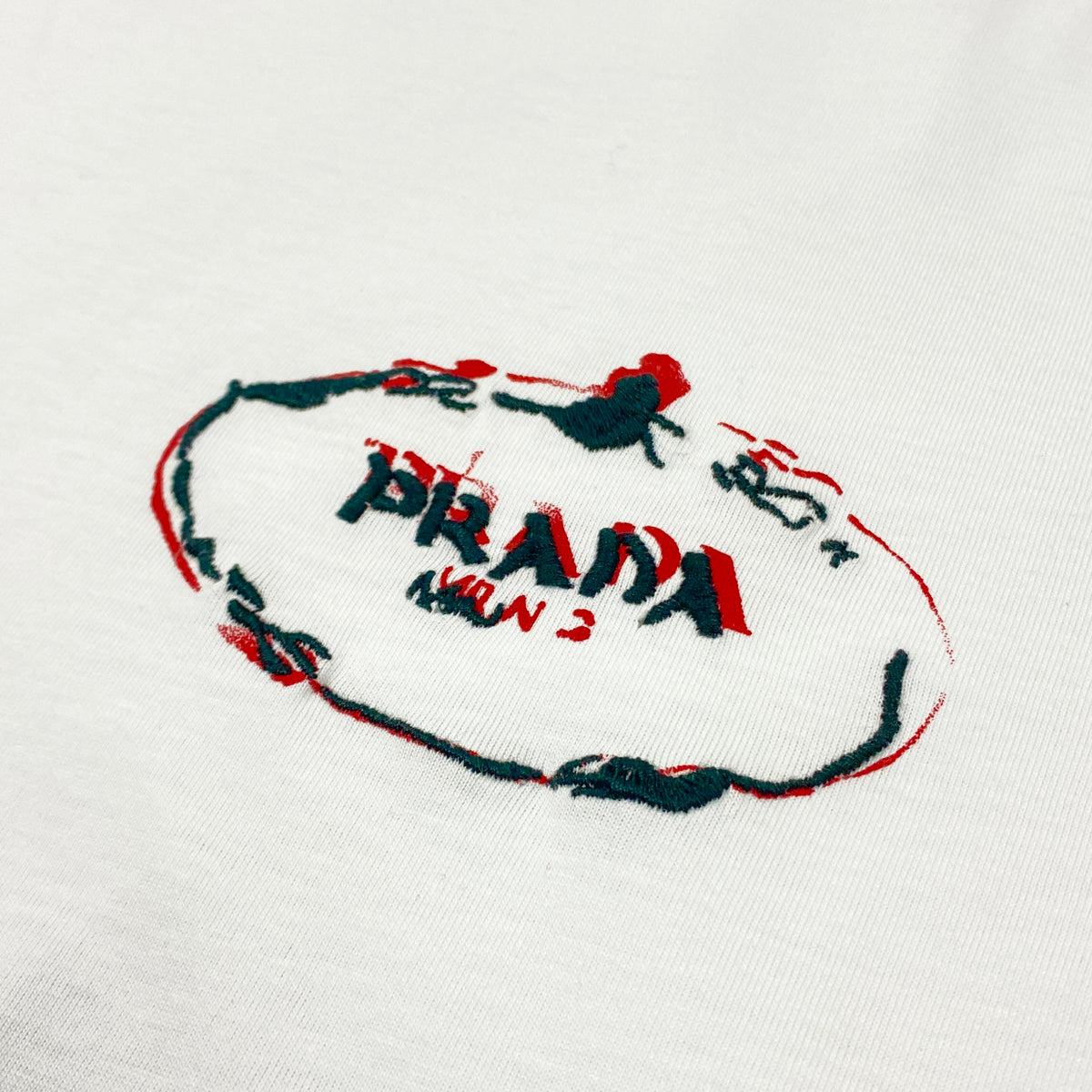 PRADA Milano Embroidered Logo T-Shirt