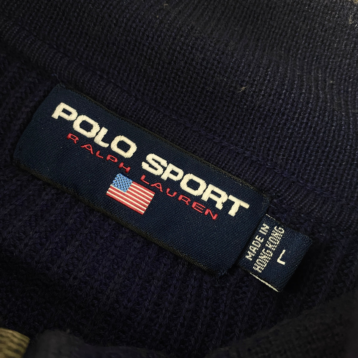Vintage POLO SPORT Ralph Lauren Wool Knit Half Zip Sweater