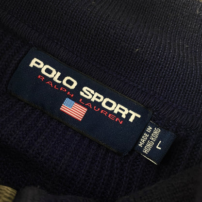 Vintage POLO SPORT Ralph Lauren Wool Knit Half Zip Sweater