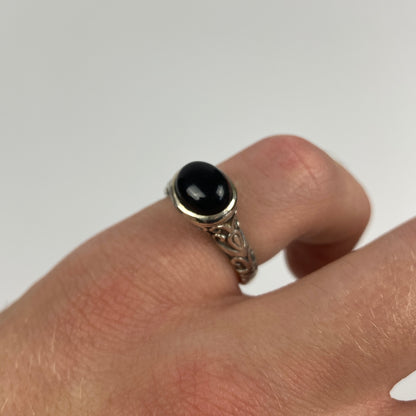 925 Sterling Silber Onyx Ring