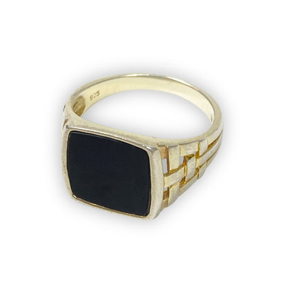 925 Sterling Silber Onyx Ring