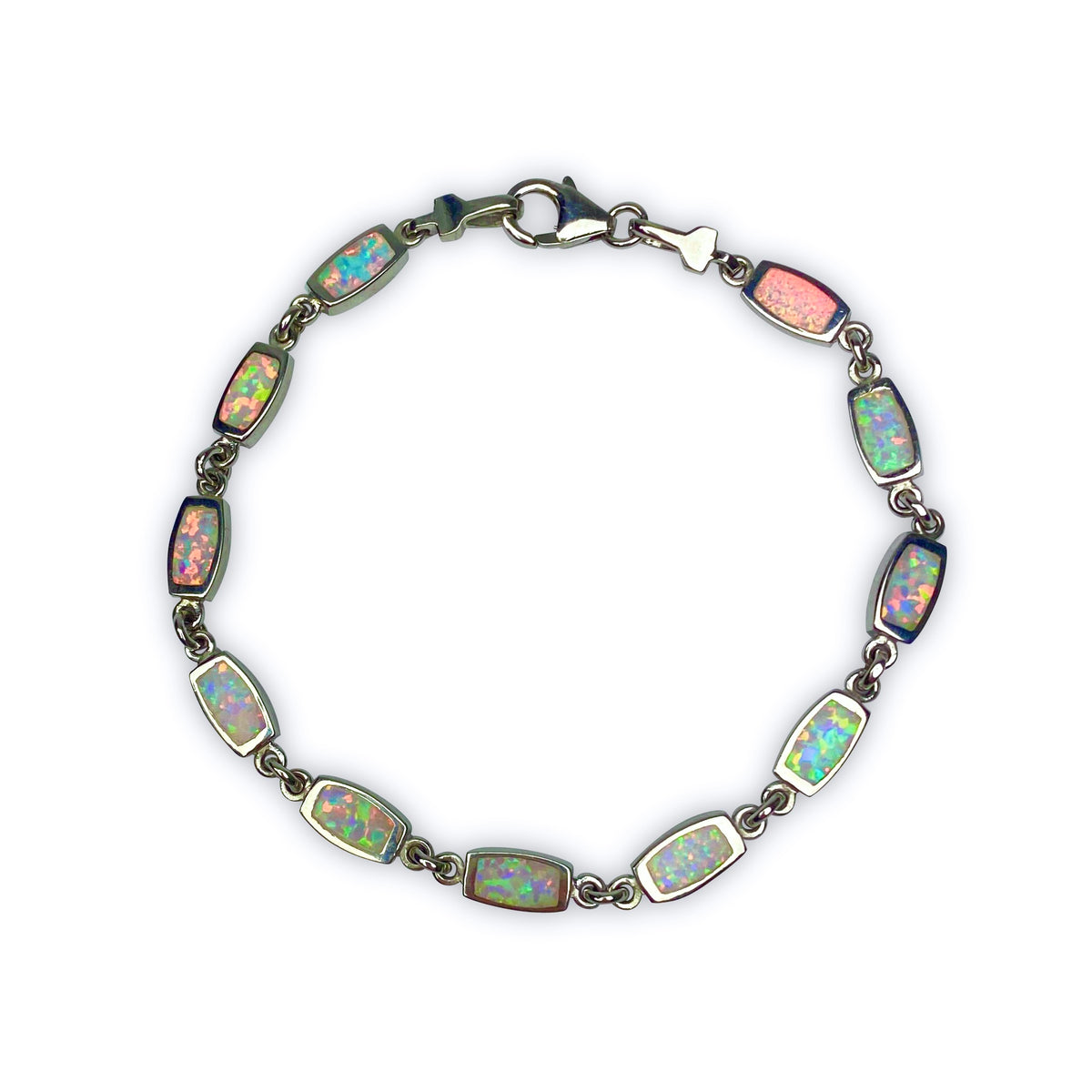 925 Sterling Silber Opal Armband