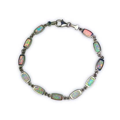 925 Sterling Silber Opal Armband