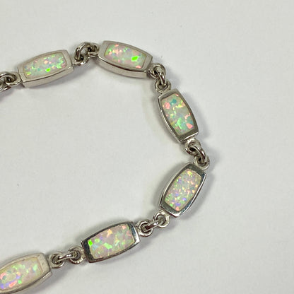 925 Sterling Silber Opal Armband