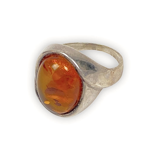 925 Sterling Silber Amber/Bernstein Ring