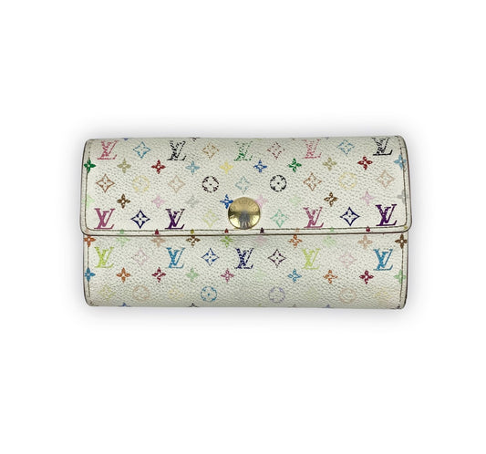 LOUIS VUITTON x MURAKAMI Multi Color Leder Geldbeutel / Portemonnaie