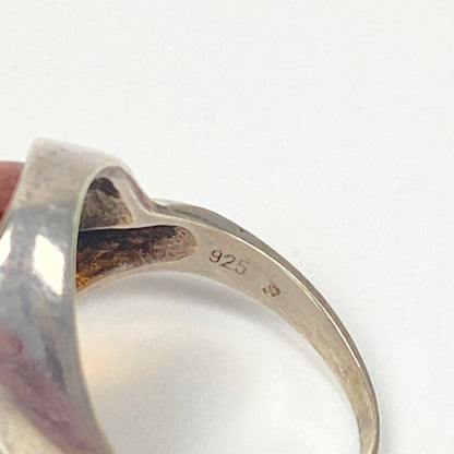 925 Sterling Silver Amber Ring