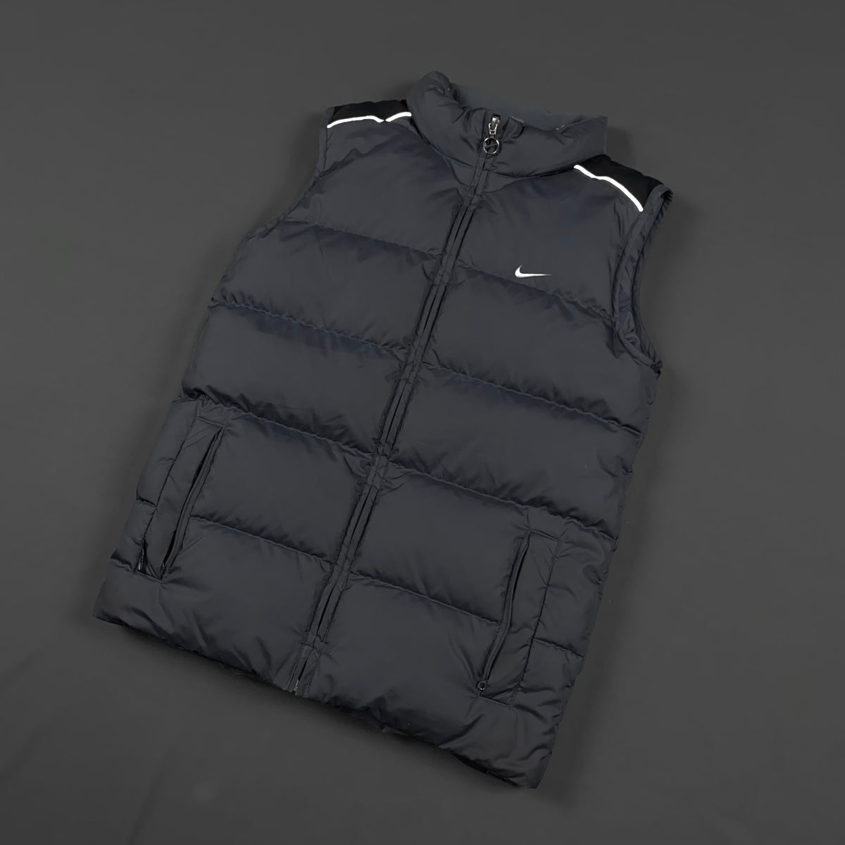 Vintage NIKE Reflective Back Swoosh Puffer Vest