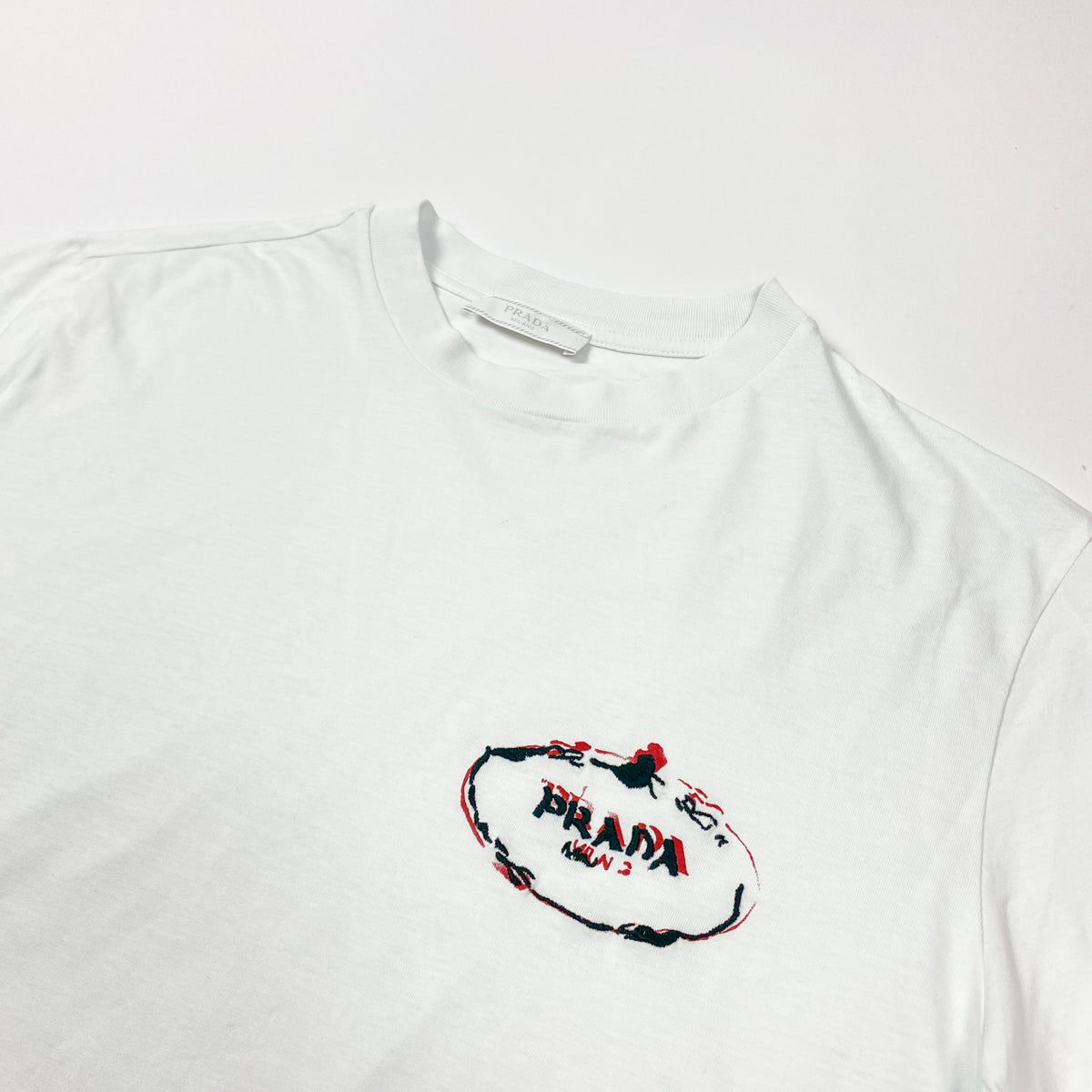 PRADA Milano Embroidered Logo T-Shirt